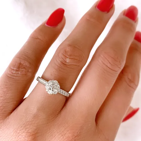 diamant ring in 14 karaat witgoud 0,51 ct