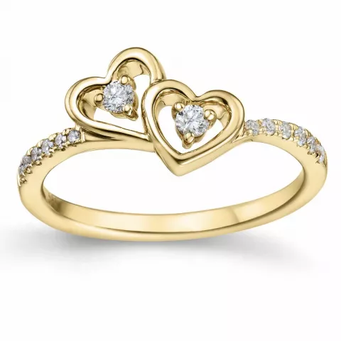 hart diamant ring in 14 karaat goud 0,178 ct