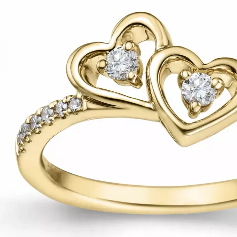 hart diamant ring in 14 karaat goud 0,178 ct
