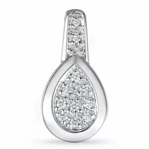 Druppelvormig diamant hanger in 14 caraat witgoud 0,09 ct
