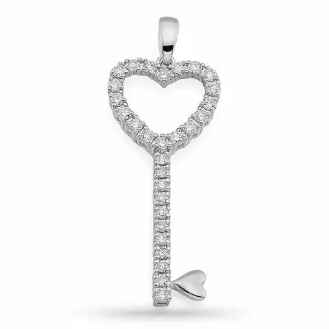 Sleutel diamant hanger in 14 caraat witgoud 0,55 ct