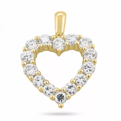 hart diamanten hanger in 14 caraat goud 1,72 ct
