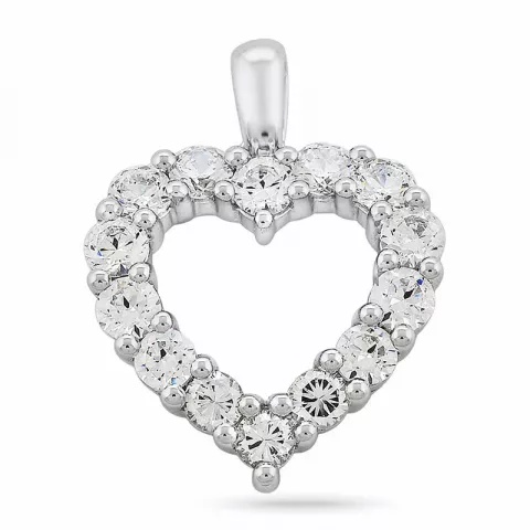 hart diamanten hanger in 14 caraat witgoud 2,05 ct