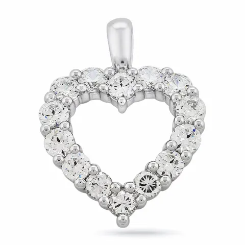 hart diamanten hanger in 14 caraat witgoud 2,05 ct