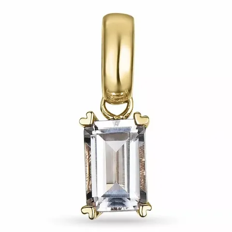 Vierkant morganit hanger in 14 caraat goud 0,55 ct