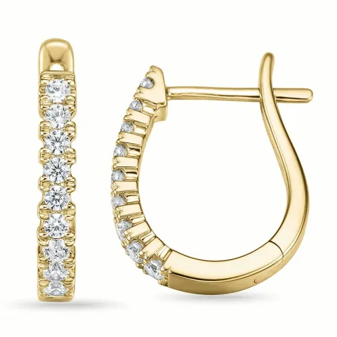 17 mm creool in 14 karaat goud met diamant