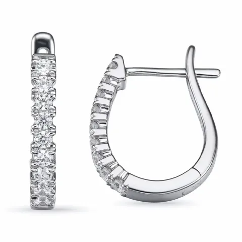 creool in 14 karaat witgoud met diamant