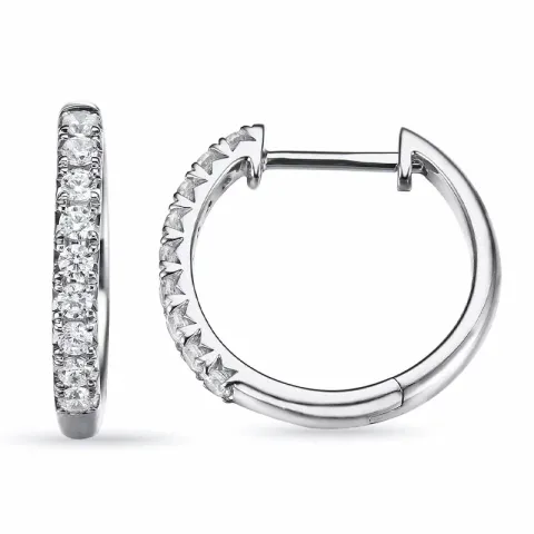 18 mm creool in 14 karaat witgoud met diamant