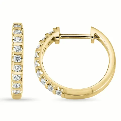 18 mm creool in 14 karaat goud met diamant