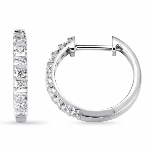18 mm creool in 14 karaat witgoud met diamant