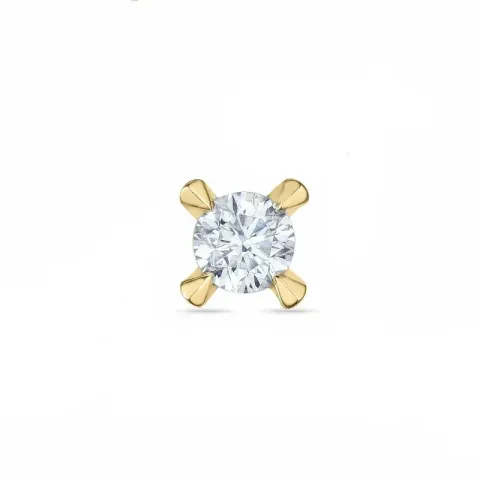 1 x 0,20 ct 1/2 paar solitaire oorbel in 14 karaat goud met diamant