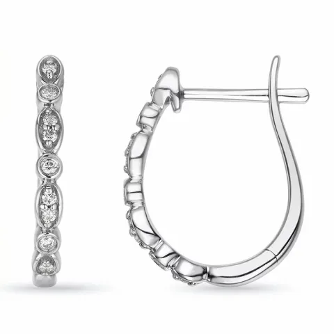 diamant creool in 14 karaat witgoud met diamant