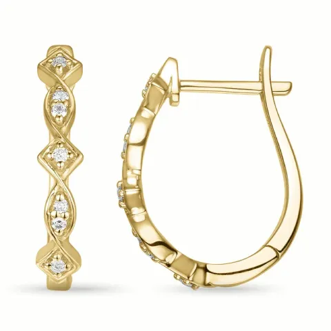 diamant creool in 14 karaat goud met diamant 