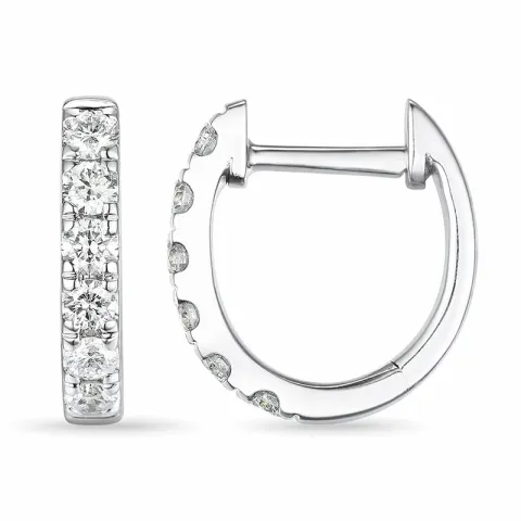 11 mm diamant creool in 14 karaat witgoud met diamant 