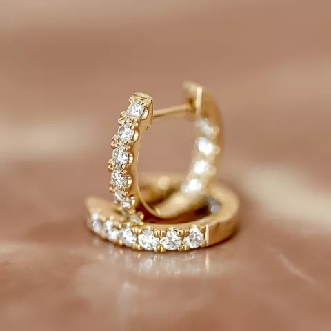 14 mm diamant creool in 14 karaat goud met diamant 