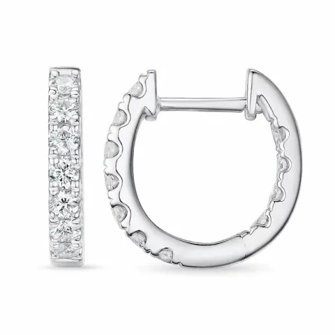 14 mm diamant creool in 14 karaat witgoud met diamant