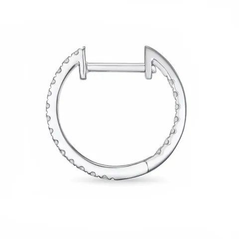 1/2 paar diamant oorbellen in 14 karaat witgoud met diamant 