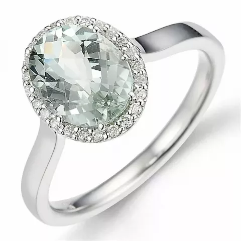 amethist diamant ring in 14 karaat witgoud 2,00 ct 0,12 ct