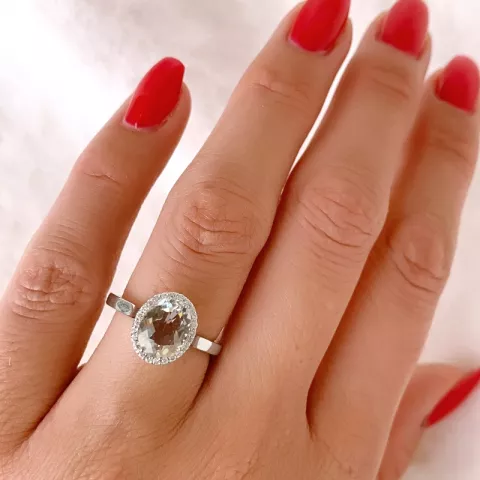 amethist diamant ring in 14 karaat witgoud 2,00 ct 0,12 ct