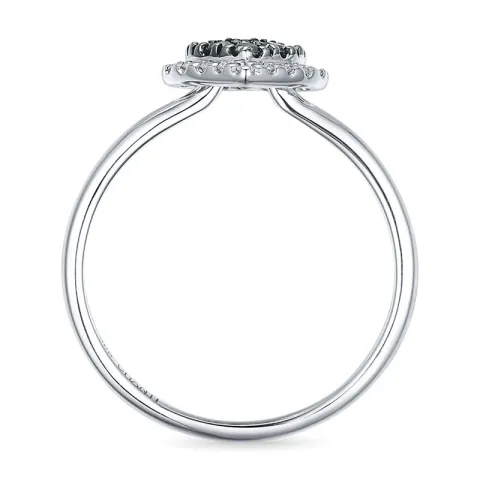 hart zwart diamant ring in 14 karaat witgoud 0,13 ct 0,09 ct