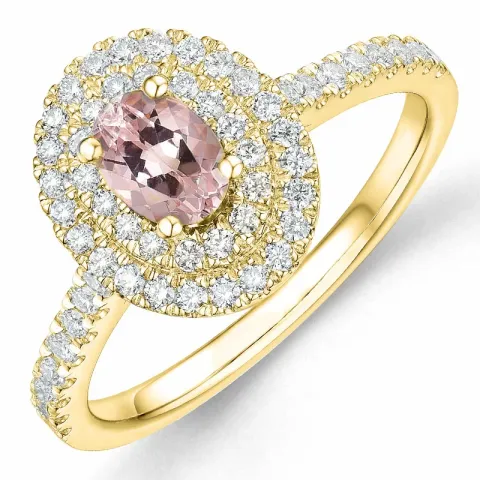 morganit diamant ring in 14 karaat goud 0,42 ct 0,40 ct