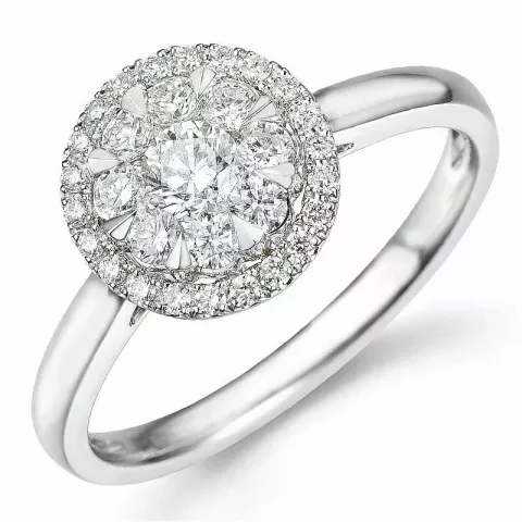 Elegant diamant ring in 14 karaat witgoud 0,20 ct 0,35 ct