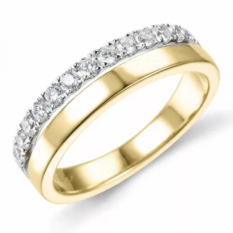 diamant ring in 14 karaat goud-en witgoud 0,38 ct