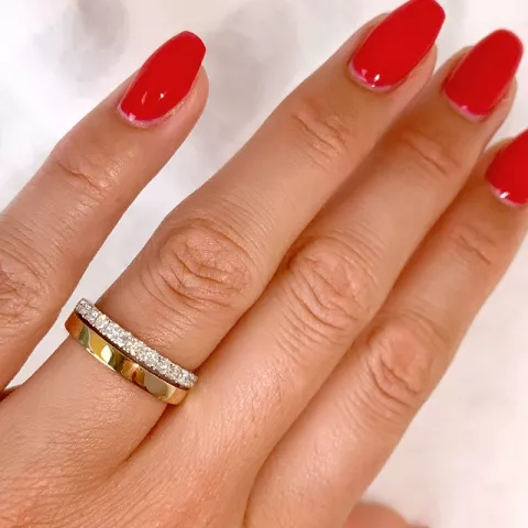 diamant ring in 14 karaat goud-en witgoud 0,38 ct