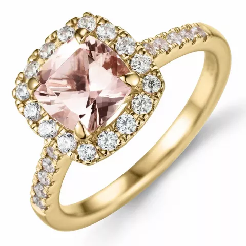 morganit diamant ring in 14 karaat goud 1,25 ct 0,44 ct