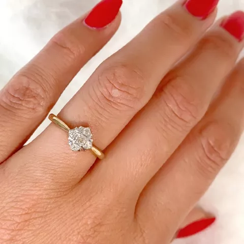 elegant diamant ring in 14 karaat goud-en witgoud 0,20 ct