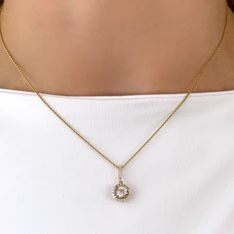 elegant diamanten hanger in 14 caraat goud 0,75 ct 0,13 ct