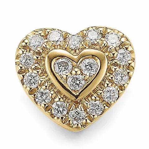 hart diamanten hanger in 14 caraat goud 0,11 ct