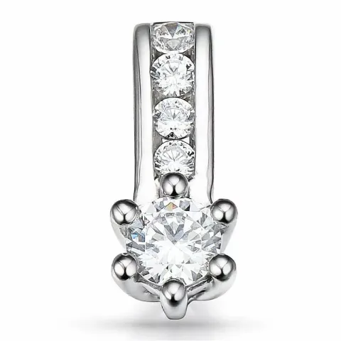 Diamant hanger in 14 caraat witgoud 0,14 ct 0,06 ct