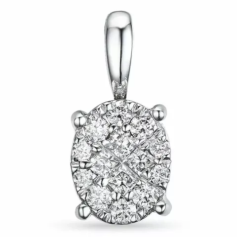 Diamant hanger in 14 caraat witgoud 0,15 ct 0,08 ct