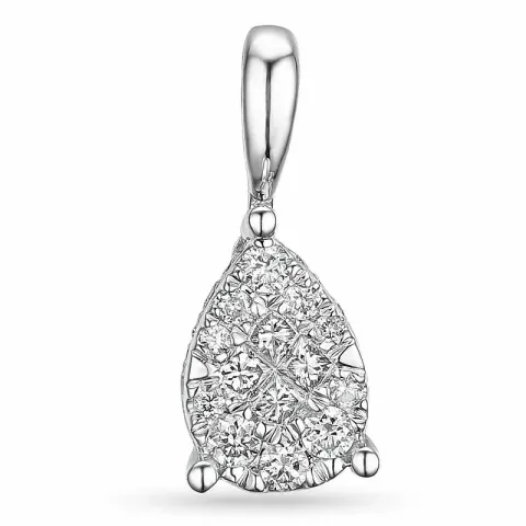 Diamant hanger in 14 caraat witgoud 0,14 ct 0,08 ct