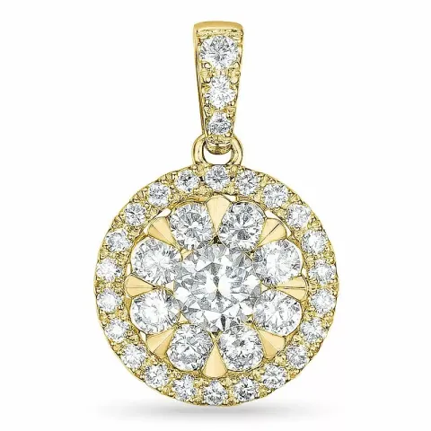 rond diamanten hanger in 14 caraat goud 0,20 ct 0,38 ct