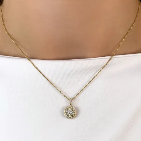 rond diamanten hanger in 14 caraat goud 0,20 ct 0,38 ct