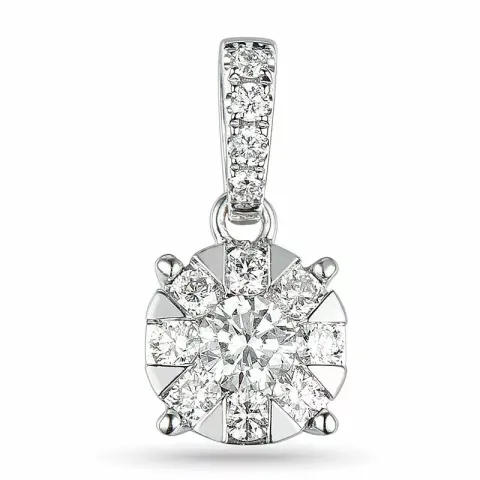 Rond diamanten hanger in 14 caraat witgoud 0,10 ct 0,14 ct