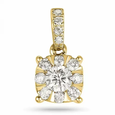 Elegant rond diamanten hanger in 14 caraat goud 0,15 ct 0,18 ct