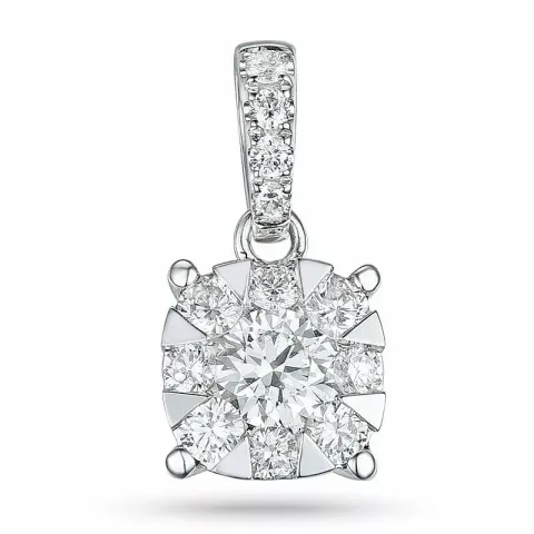 Rond diamanten hanger in 14 caraat witgoud 0,15 ct 0,18 ct