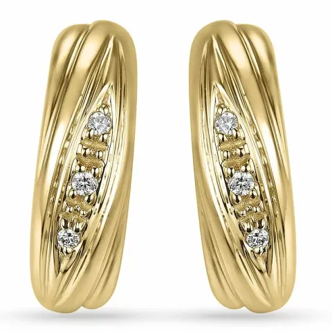 Diamant oorbellen in 14 karaat goud met diamanten
