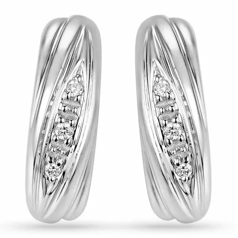 Diamant oorbellen in 14 karaat witgoud met diamanten 