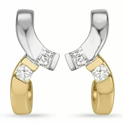 Diamant halfcreool in 14 karaat goud en witgoud met diamanten