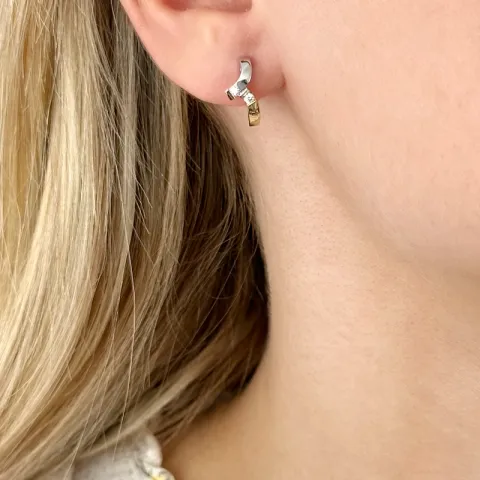 Diamant halfcreool in 14 karaat goud en witgoud met diamanten