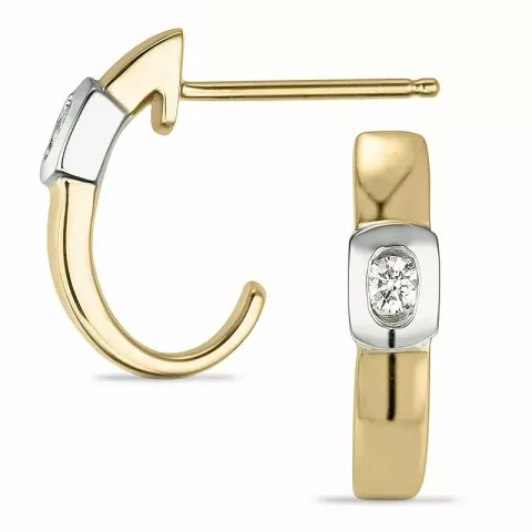 Diamant halfcreool in 14 karaat goud en witgoud met diamanten 