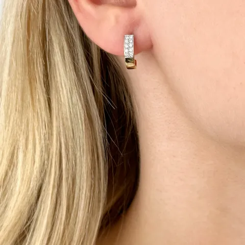 Diamant halfcreool in 14 karaat goud en witgoud met diamanten 