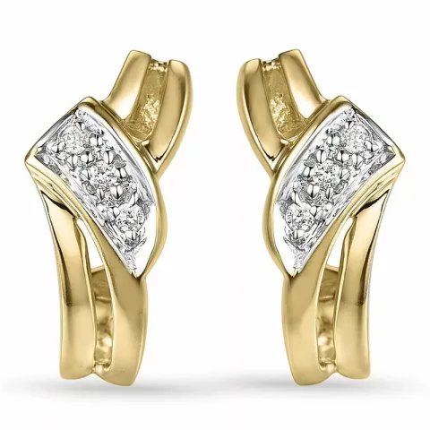 Diamant halfcreool in 14 karaat goud en witgoud met diamanten