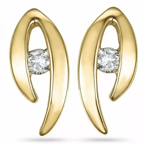 Diamant oorbellen in 14 karaat goud met diamanten 
