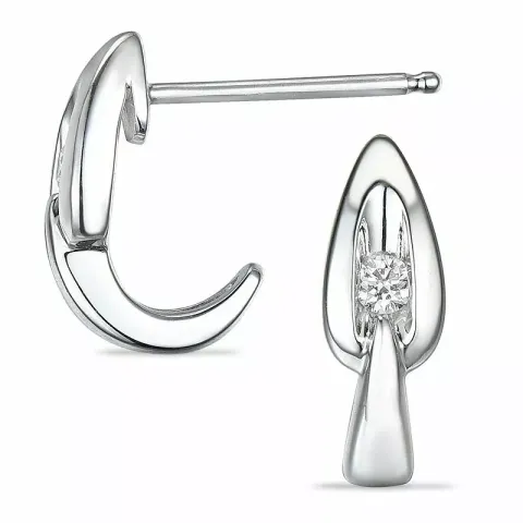 Diamant oorbellen in 14 karaat witgoud met diamanten 