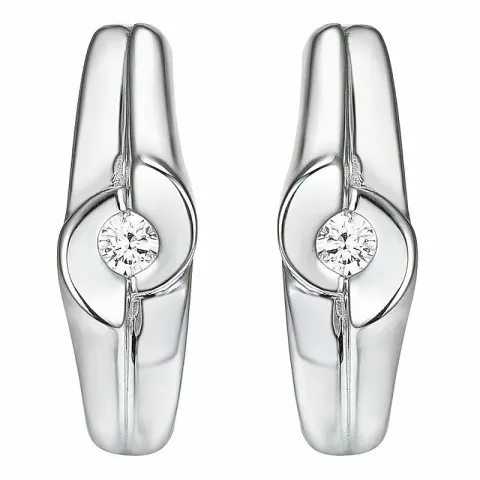 Diamant oorbellen in 14 karaat witgoud met diamanten 
